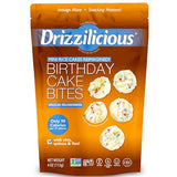 Drizzilicious Mini Flavored Rice Cakes Birthday Cake - Rice Crisps, Healthy Snack for Adults and Kids, Vegan, Gluten Free Snack, Allergen Free, Only