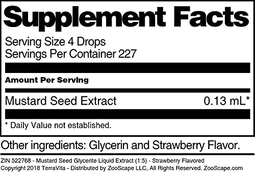 Mustard Seed Glycerite Liquid Extract (1:5) - Strawberry Flavored (1 oz, ZIN: 522768) - 3 Pack