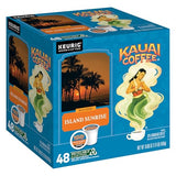 Kauai Coffee K-Cup Pods for Keurig Brewers - Arabica Coffee, 10% Hawaiian - Mild Roast, Light with Bright Aroma - Island Sunrise, 1 Pack of 48 Single