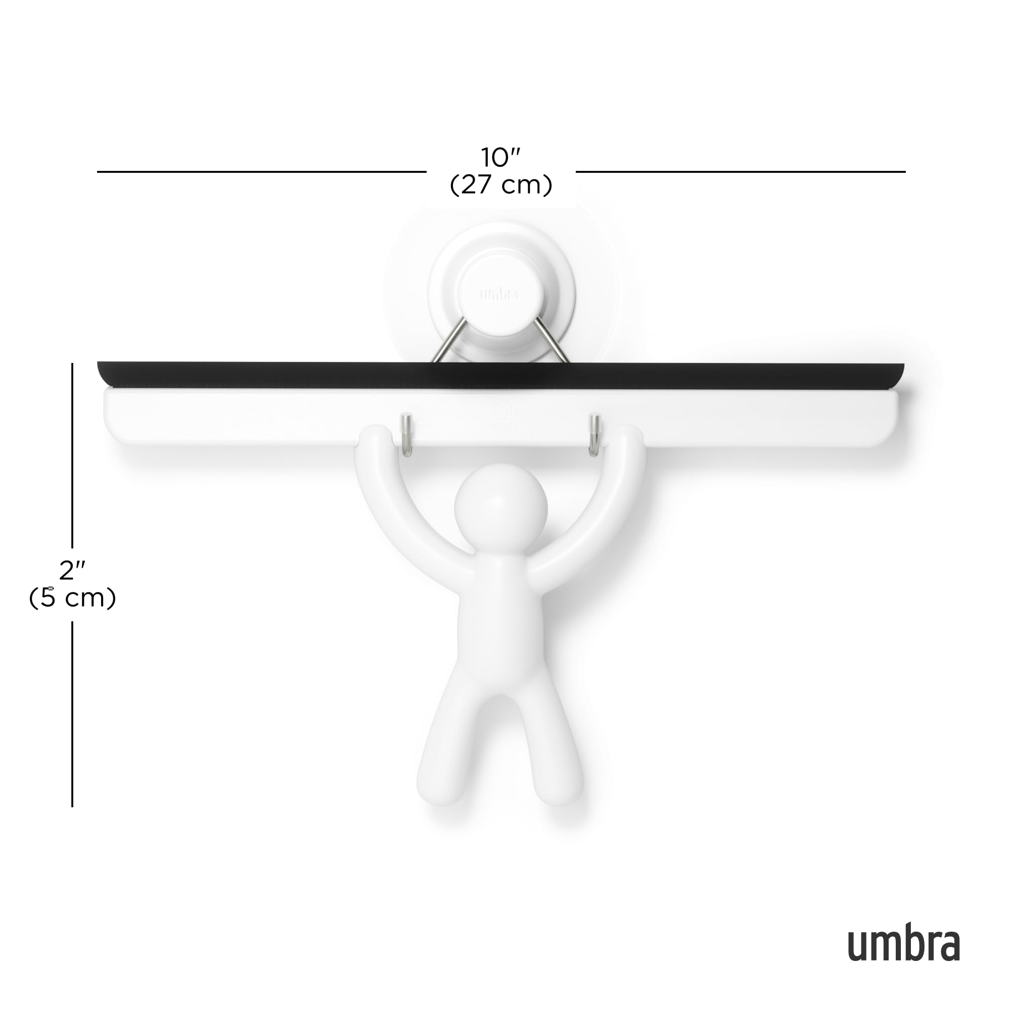 Umbra Buddy Bathroom Squeegee for Shower, Mirror, Window - Adhesive Storage Hook Included