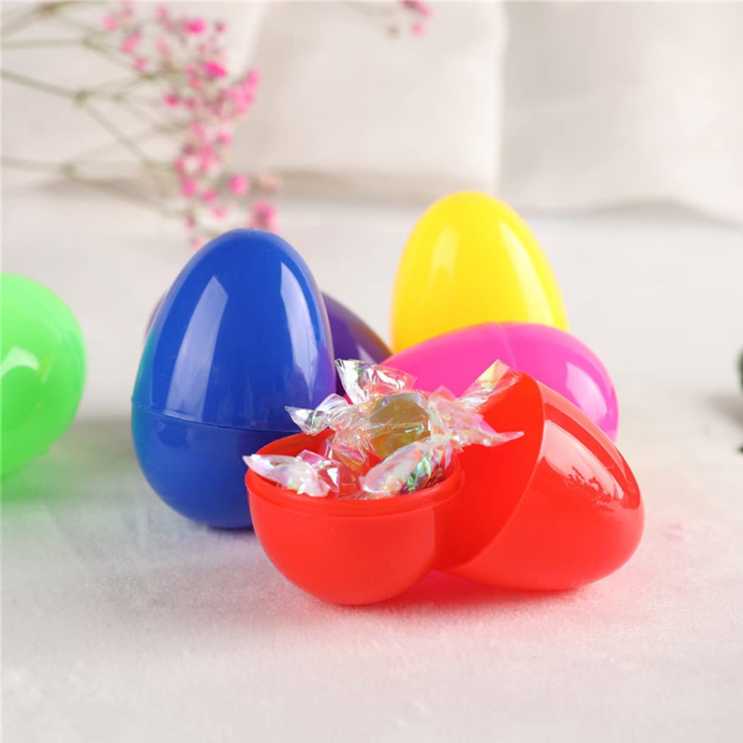 CNAFGBGG Plastic Easter Eggs Fillable Surprise Chocolate Assortment DIY Toys for Kids Easter Theme Party Favor 12PCS.