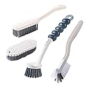 Multi-Purpose Scrub Brush Set - 4 Pack Kitchen Cleaning Brushes with Stiff Bristles for Dishes, Pots, Pans, Sink & Bottles - Dish Brush with Ergonomic