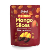 Mango Slices Dipped in Dark Chocolate Dringo Yeses - Premium Dried Mango Snack, Non-GMO, Vegan, Kosher, All-Natural, No Additives, 10.58 oz (300g)