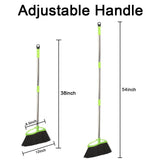 Soft Bristles Green Angle Broom with Long Handle Indoor Sweeping Broom for Home Kitchen Hardwood Floor Cleaning