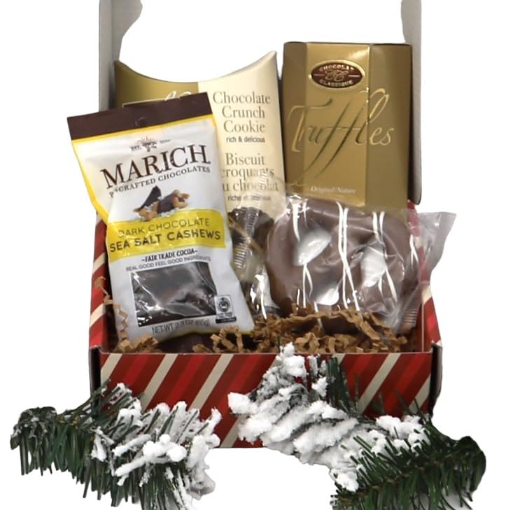 Gift Basket Village: Sweet Christmas Greeting - Decadent Chocolate & Cookie Gift Box