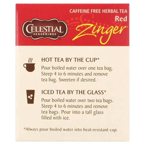 Celestial Seasonings Tea Caffeine Free Herbal Tea, Red Zinger 20 ea ( Packs of 6)