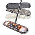 CLEANHOME Mops for Floor Cleaning with 3 Different Washable Pads and Extendable 55” Long Handle, Multifunction Dust Mop for Hardwood,Marble,Tile Floor