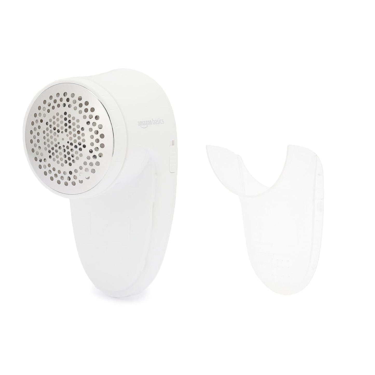 Amazon Basics Battery Operated Fabric Shaver for Clothes, Remove Pilling, Lint and Fuzz Removal, 6-Leaf Blades with Safety Lock, Portable, Includes 2