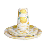 Geeklife Gold Lemon Paper Plates, 7 inch Decorative Floral Fruit Disposable Party Dessert Plates, 20 count