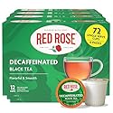 Red Rose Teas Black Teas, 72 Single Serve Cups K-Cup Pods for Keurig Coffee Maker, Naturally Decaffeinated