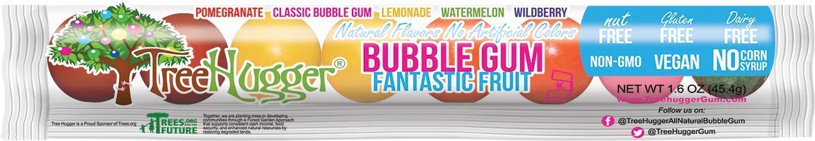 TREEHUGGER Fantastic Fruit Bubble Gum, 1.6 OZ