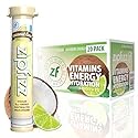 Zipfizz Daily Energy Drink Powder, Coconut Lime, 20 Pack | 3-in-1 Sustained Energy, Rapid Hydration, and Essential Vitamins | Sugar-Free | Electrolyte