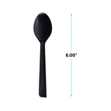 Eco-Products Recycled Plastic 6" Spoons, Case of 1000, 100% Post-Consumer Recycled Content Cutlery, Black Spoon, Heat Tolerance of 180° F, No Virgin