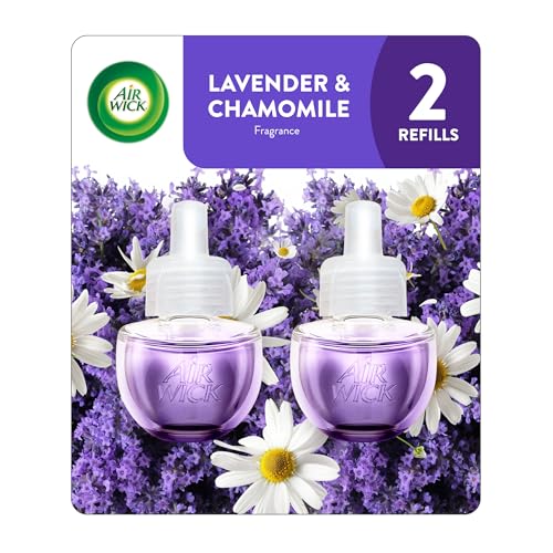 Air Wick Plug in Scented Oil Refill, 2ct, Lavender & Chamomile, Essential Oils, Air Freshener