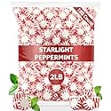 Bulk Starlight Peppermints Hard Candy - Approx. 180 Pieces, 2 lb Bag - Individually Wrapped Peppermint Discs for Parties, Candy Bowls & Holiday Treats