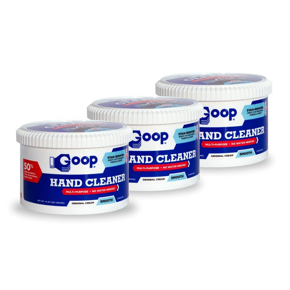 GOOP Original Multi-Purpose Waterless Hand Cleaner and Stain Remover - 14 oz Can (Pack of 3)
