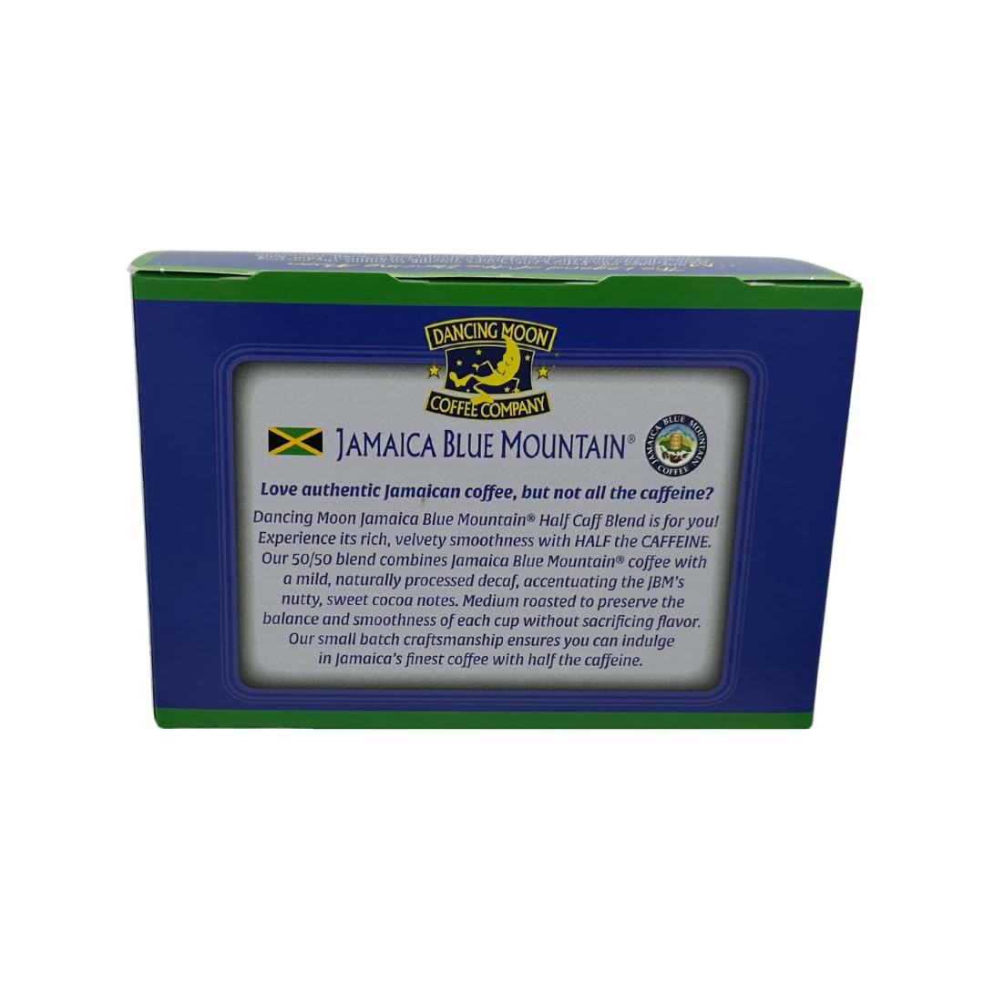 Dancing Moon Jamaica Blue Mountain® Half Caff Blend, 12 Single Serve Coffee Pods