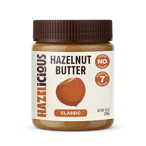 Hazelicious CLASSIC Hazelnut Butter, 2 Simple Ingredients - Hazelnuts & Sea Salt, No Added Sugar, No Palm Oil, 7g Protein, Creamy & Spreadable Nut