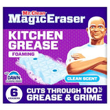 Mr. Clean Magic Eraser Foaming Sponge, Kitchen Grease Eraser, Dawn Cleaning Power, Oven Cleaner, Clean Scent, 6ct