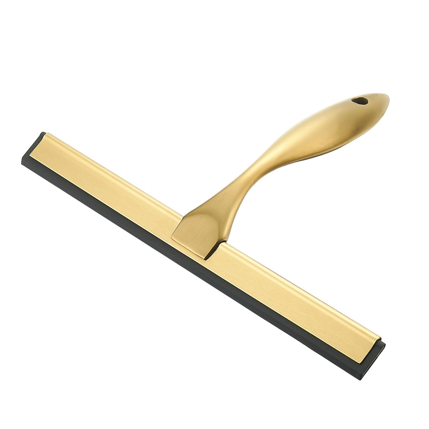 10inch Water Cleaning Squeegee for Bathroom Car or Kitchen Top Stainless with Silicon Rubber 3 Choice (Gold)