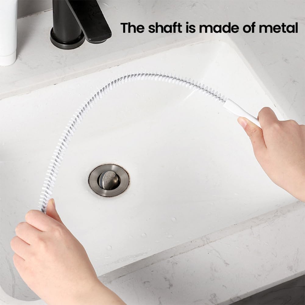 MVPACKEEY 60CM Sink Drain Unblocker Tool Brush, Hair Catcher Pipe Cleaning Brush for Bathroom Kitchen, Multi Functional Waterpipe Overflow