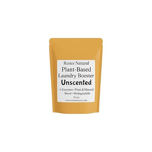 Roses Natural Plant-Based Enzymes Laundry Booster - Unscented | Advanced Enzyme Cleaner & Odor Remover | Powerful Stain Remover for All Fabrics |