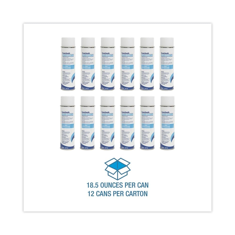Boardwalk 341ACT Glass Cleaner, Sweet Scent, 18.5 oz. Aerosol Can (Case of 12)