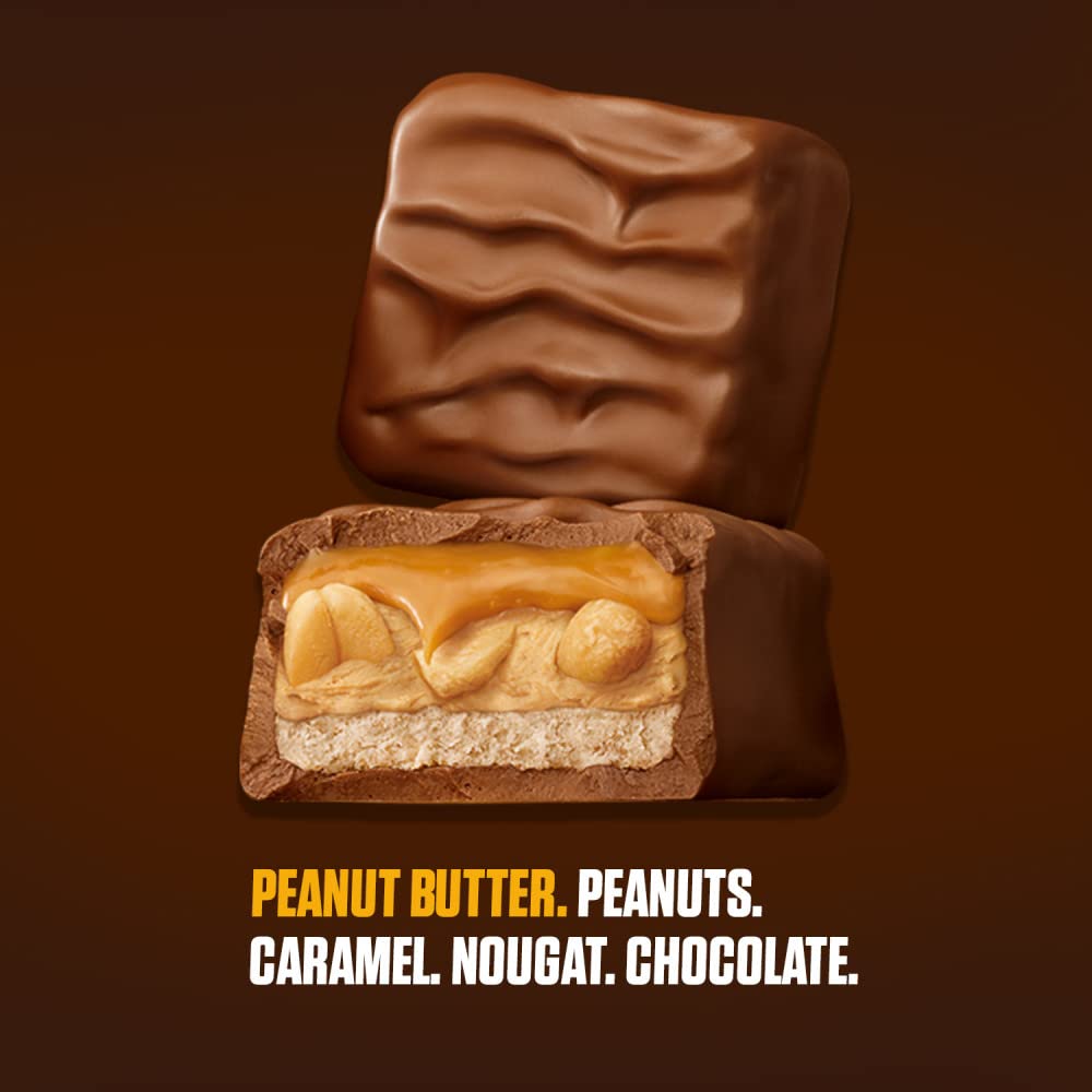 Snickers Peanut Butter Squared Singles Size Chocolate Candy Bars Individually Wrapped Chocolate for Snacks, Parties, Holidays, Bulk 1.78-Ounce
