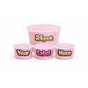 Cotton Candy Tubs - Customizable - 24-Pack (1.25 oz ea) | PINK STRAWBERRY | Sticker-Ready Party Favors, Gifts | Lupy Lups!