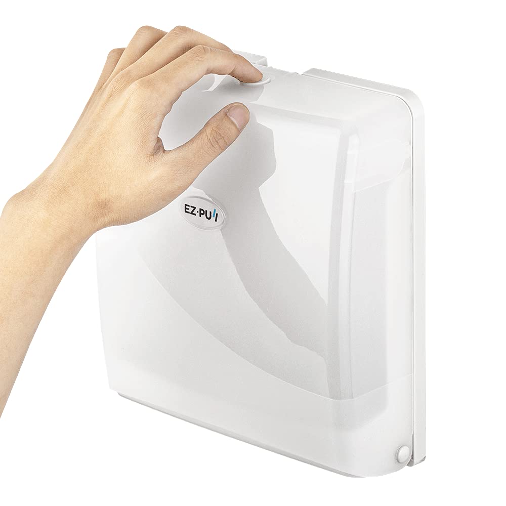 EZbrnd Wall Mount SLIMFOLD Hand Towel Dispenser for Kitchen/Washroom/Office/RV/Airbnb, Pearl White, 3210-EZ