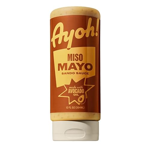 Ayoh! Miso Mayo with Avocado Oil | 12 oz (Pack of 1) | Gluten Free, Non-GMO, Keto Friendly | Ultimate Condiment for Sandwiches, Burgers, Bowls, Dips