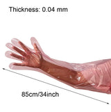 BUBQD 50PCS Veterinary Artificial Insemination Gloves Long Rectal Breeder Sleeve Disposable Gloves 34 Inch Calving Field Dressing Shoulder