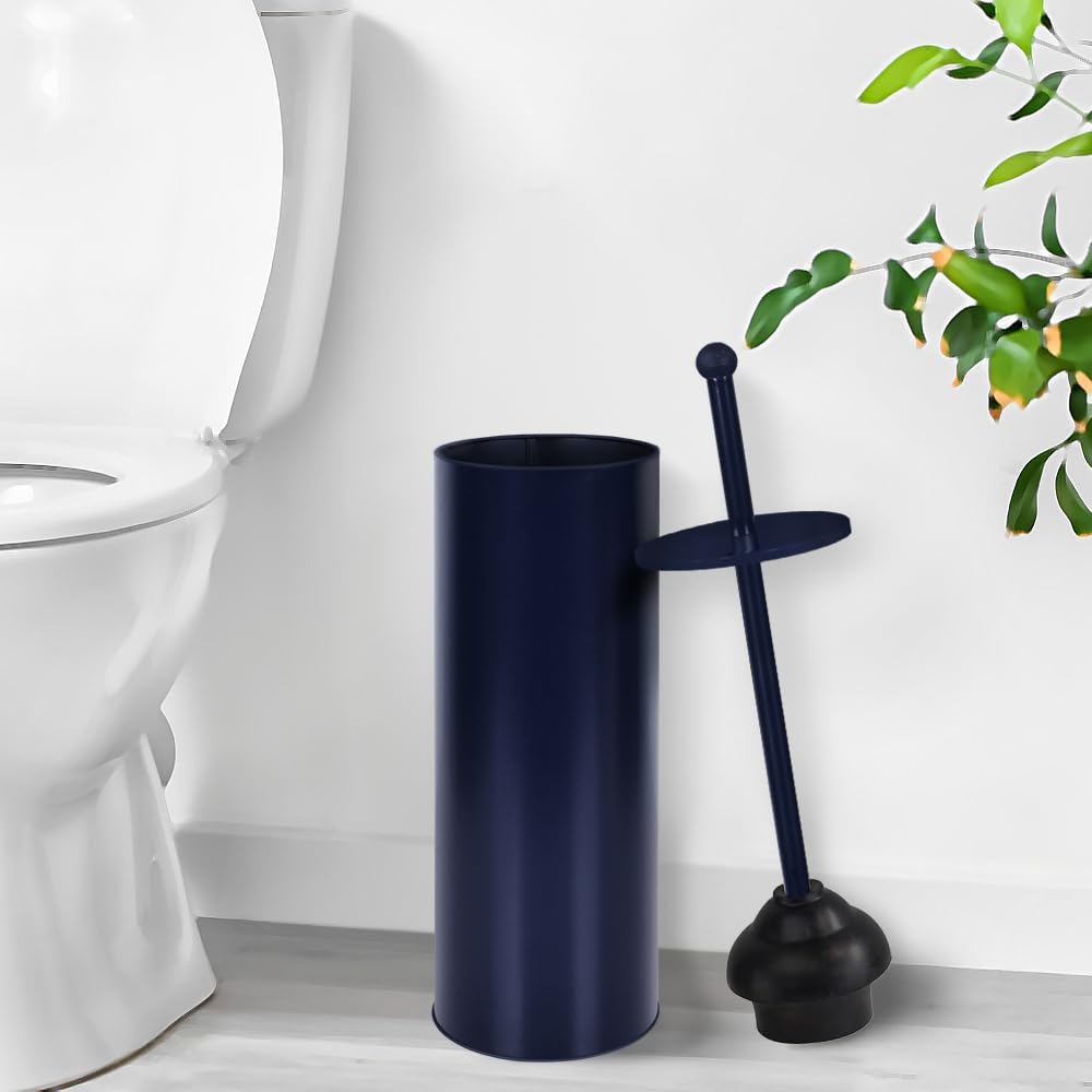 Toilet Plunger with Holder for Bathroom - Deep Cleaning - Heavy Duty - Strong Efficient Suction Cup - Household Essentials - Household Supplies, Matte