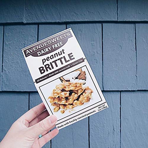 AvenueSweets - Handcrafted Old Fashioned Dairy Free Vegan Nut Brittle - 7 oz Box - Peanut