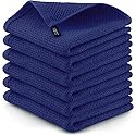 Zulay Kitchen Towels 6 Pack 100% Cotton Waffle Weave - 12x12” Super Absorbent Dish Towels for Kitchen - Reusable Kitchen Towels for Washing Dishes