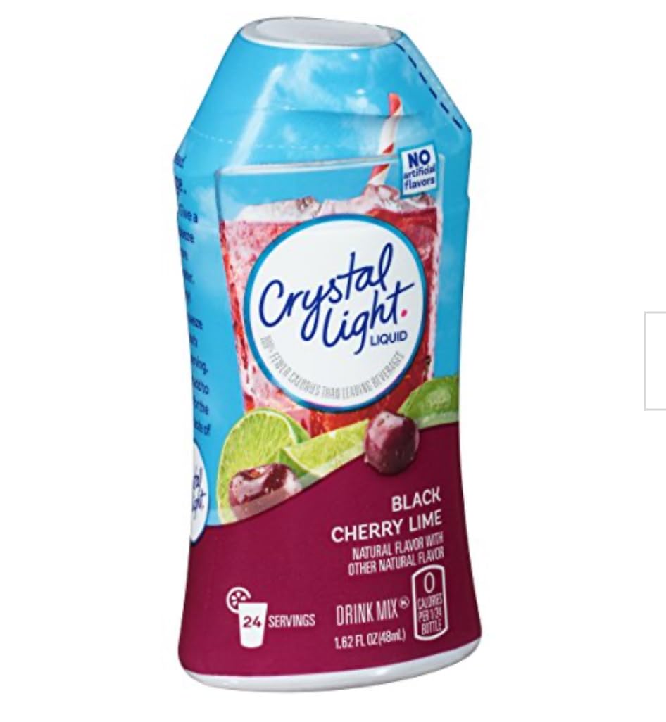 Crystal Light Sugar Free Calorie Free Black Cherry Lime Liquid Drink Mix, Caffeine Free, 1.62 Fl Oz