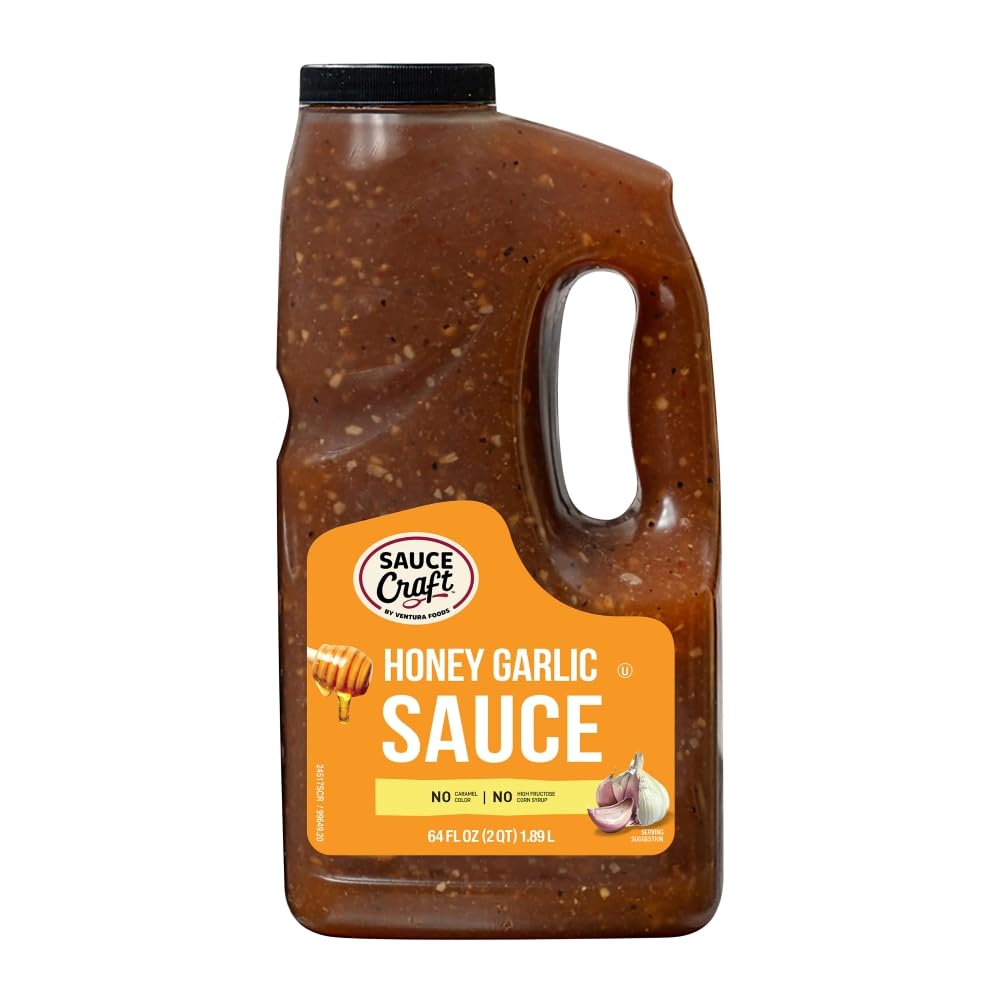 Sauce Craft Honey Garlic Sauce, Sweet Honey and Bold Garlic Glaze for Wings, Salmon, and Vegetables, Mildly Hot Versatile Dipping and Finishing Chili