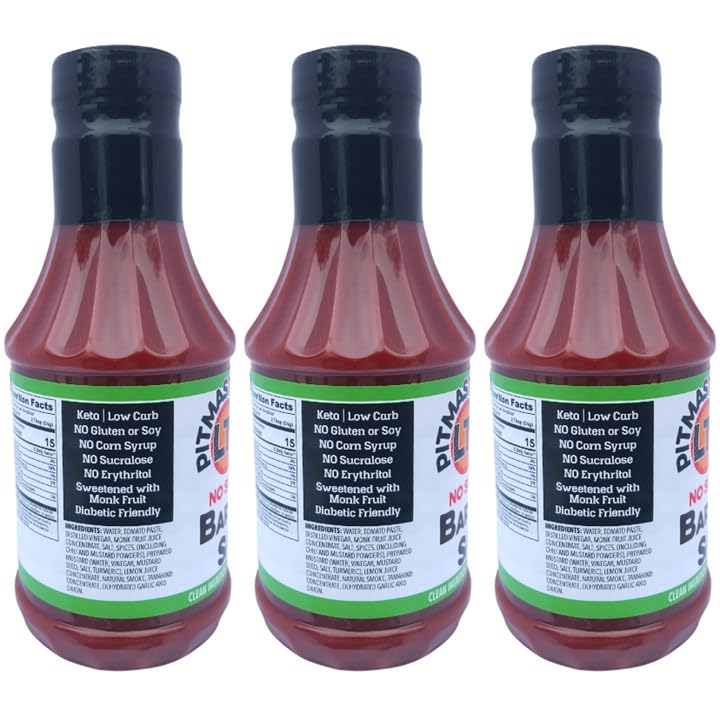 Pitmaster LT's Zero Sugar Added, Monk Fruit Sweetened | NO: Sucralose, Corn Syrup, Erythritol | Diabetic Friendly | NO: Gluten, Preservatives, Soy |