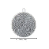 Non-Scratch Silicone Sponges Cleaning Brush Round Shape Kitchen Scrubber Sponges for Vegetable Fruits Pot Pan Dish Bowl(White)
