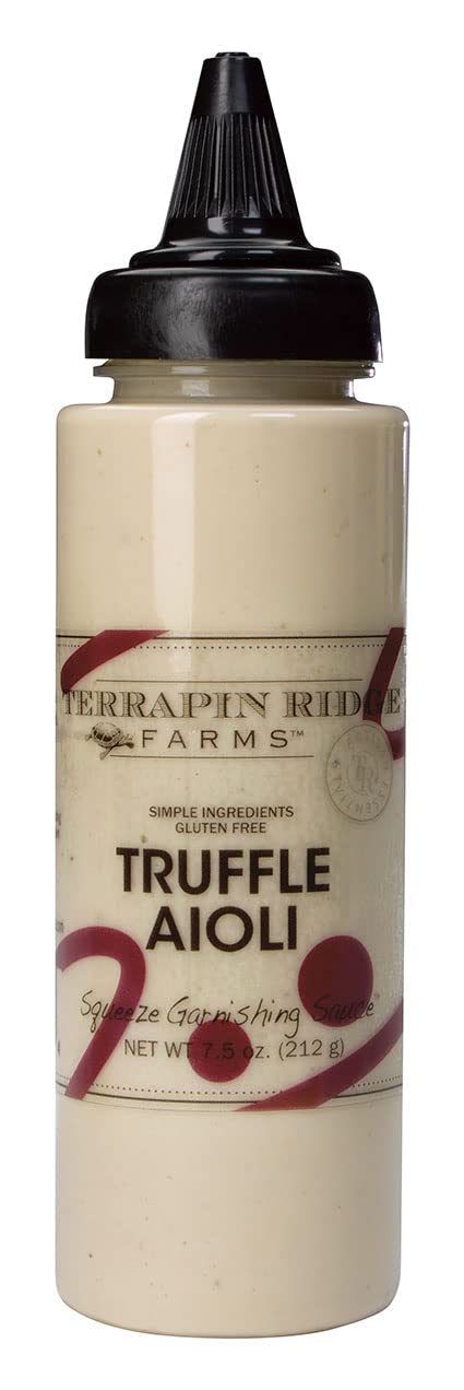 Terrapin Ridge Farms Truffle Aioli - Gourmet Aioli for Sandwiches, Fries, Roasted Vegetables & More - 7.5 oz Squeeze Bottle