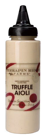 Terrapin Ridge Farms Truffle Aioli - Gourmet Aioli for Sandwiches, Fries, Roasted Vegetables & More - 7.5 oz Squeeze Bottle