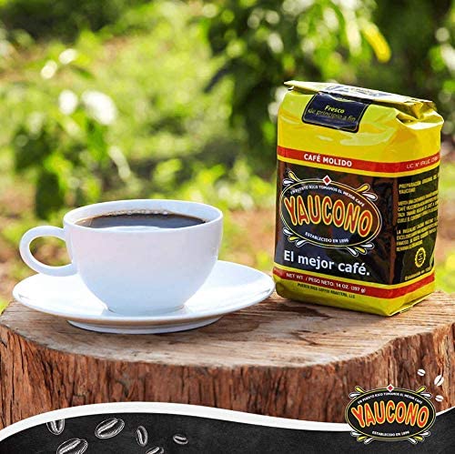 Yaucono Coffee, Arabica Ground Medium Roast Bagged, Puerto Rico, 14 Ounce (Pack of 6)