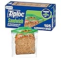 Ziploc Sandwich and Snack Bags with EasyGuide Texture, Plastic Storage Bags with Grip 'n Seal Technology, 105 Bags Total