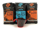 Cafe Ole Whole Bean Variety Pack Taste of San Antonio; Houston, Austin and Texas Pecan 12 Oz (Pack of 4)