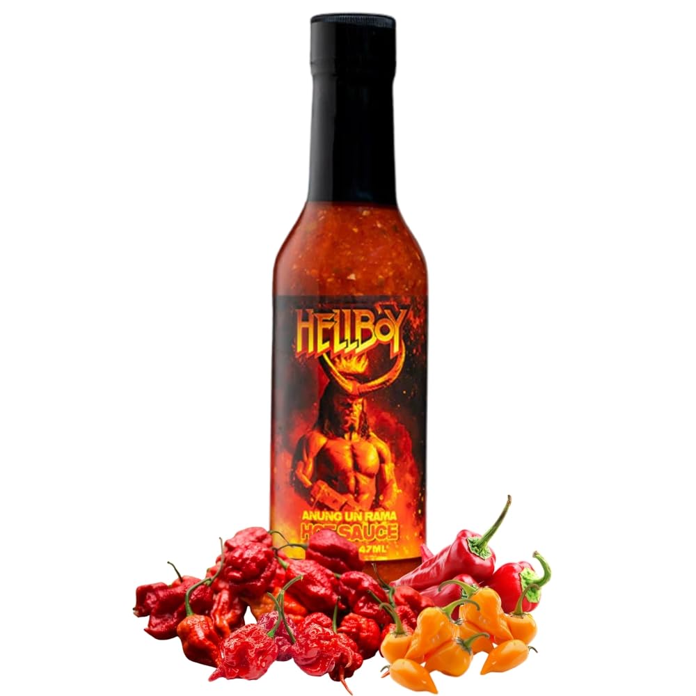 HELLBOY ANUNG UN RAMA Hot Sauce, Officially Licensed Hellboy 2019 Movie Hot Sauce “Anung un Rama." This is the stuff Demons are raised on! A Hellish