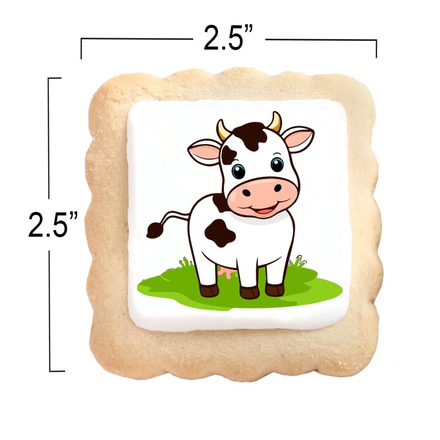Cow Cookies Milk Themed 24 Pack | Baby Shower Birthday Party Favors | Peanut & Nut Free Individually Wrapped Treats Snacks For Kids Adults Men Women