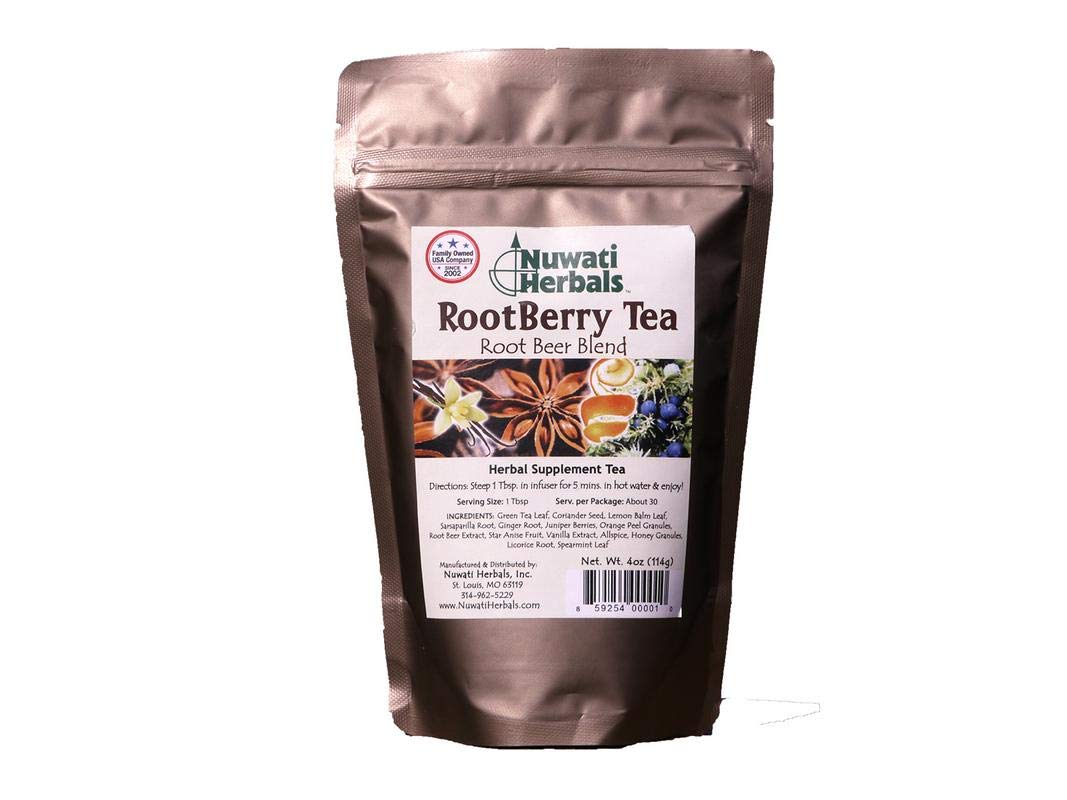 Nuwati Herbals RootBerry Herbal Tea, Root Beer Blend, 4 ounces