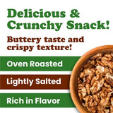 Food to Live Organic Dry Roasted Walnut Halves and Pieces with Himalayan Salt, 8 Ounces - Oven Toasted, Lightly Salted, Great for Baking and Cooking