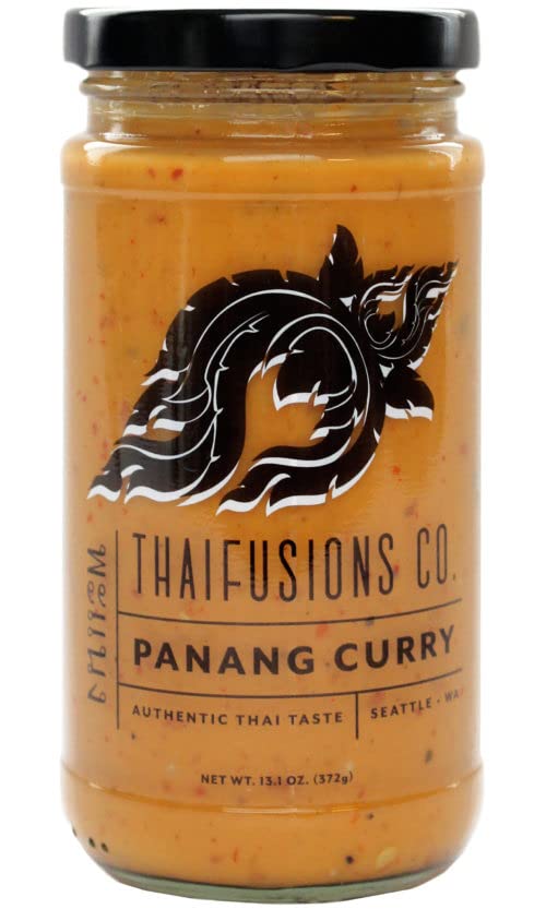 Thai Panang Curry Sauce Thaifusions 13.1 Oz Jar (Pack of 2) Bundle with Tasting Spoon | Curry Sauce Gift Set by Gifts from the Pacific Northwest