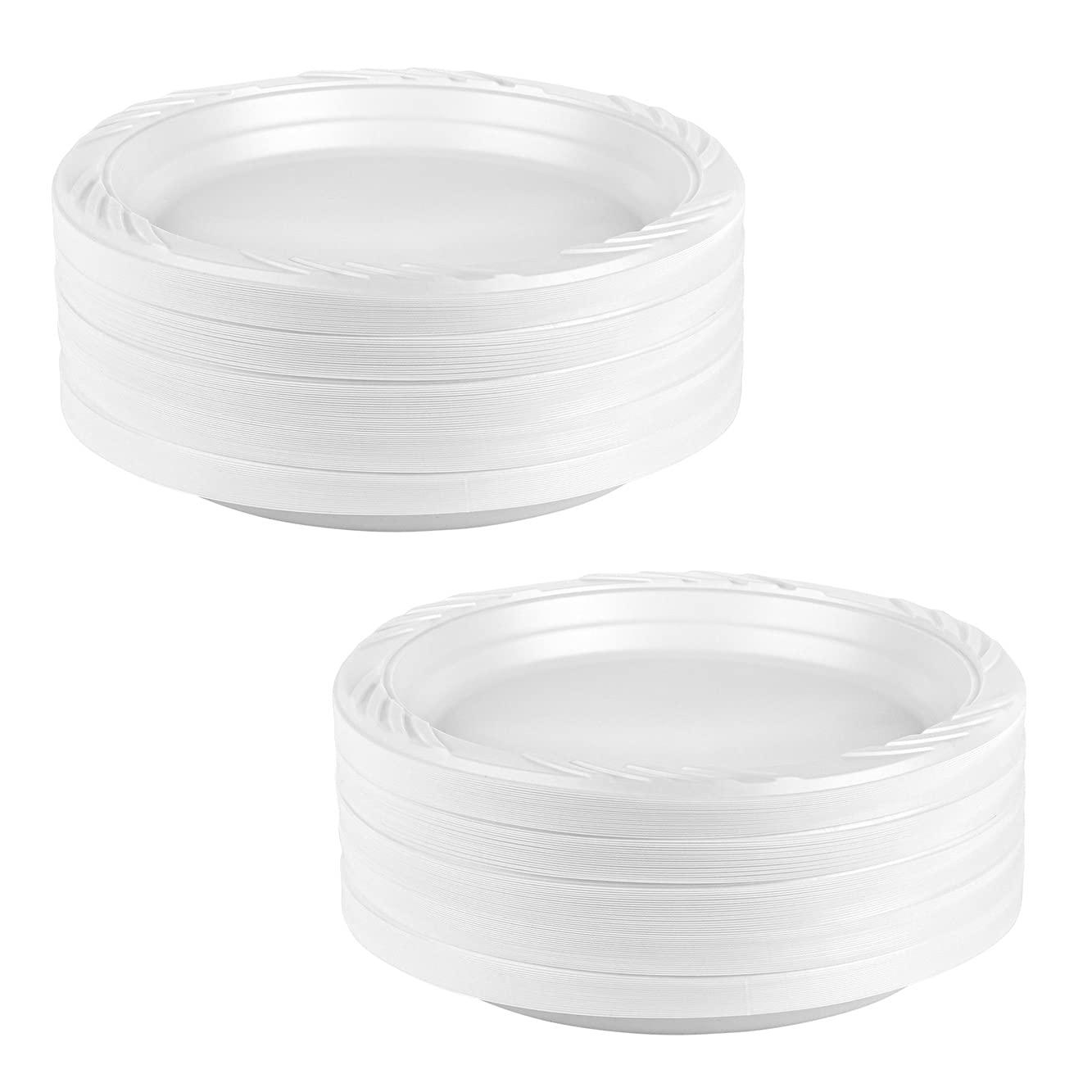 Blue Sky 241 100 Disposable Plastic Plates, 9-Inch, White (200 Count), 200 PACK